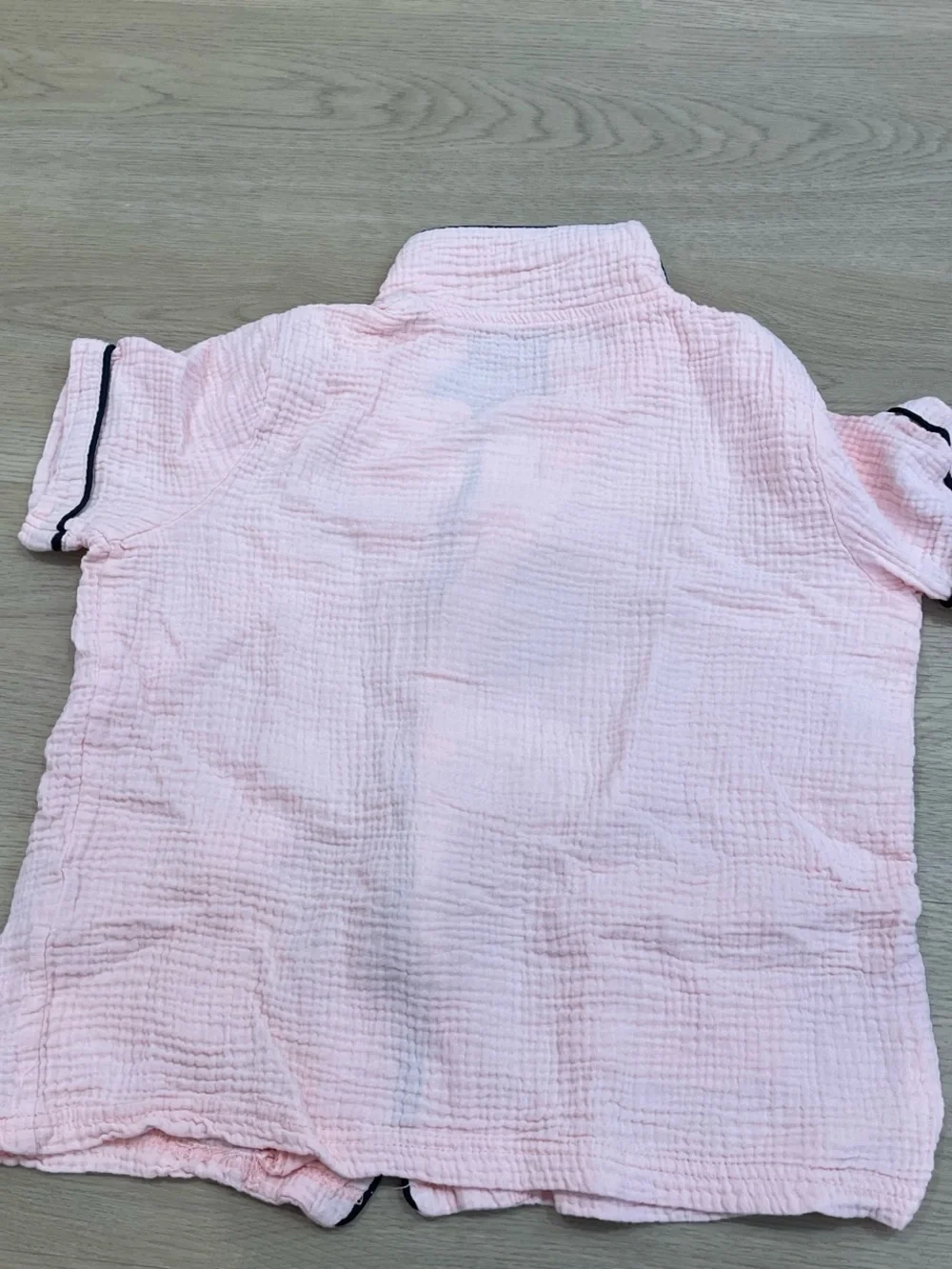 Amazon Essentials Light Pink Short-Sleeve Pajama Set with Black Trim